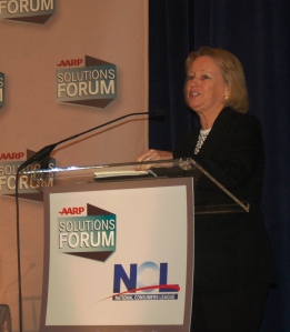 SEC Chairman Mary Schapiro at the Oct. 22 AARP / NCL Fraud Forum.